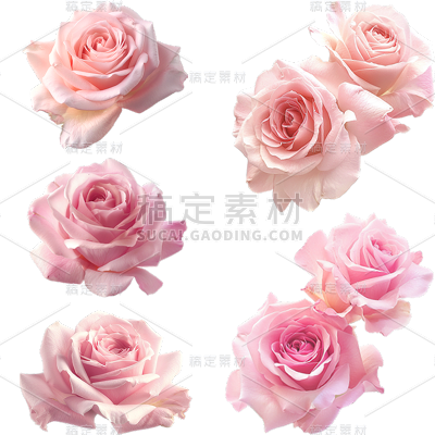 植物通用实景单朵粉玫瑰元素素材