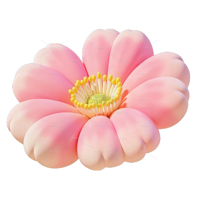 常规植物系列3D盛开桃花元素