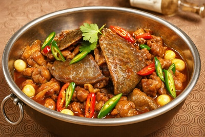 常规内容-美食系列一碗辣椒炒肉背景