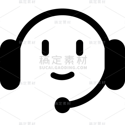 图标系列通用客服矢量图标带耳机贴纸