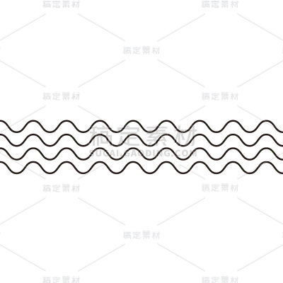 黑色波浪线贴纸