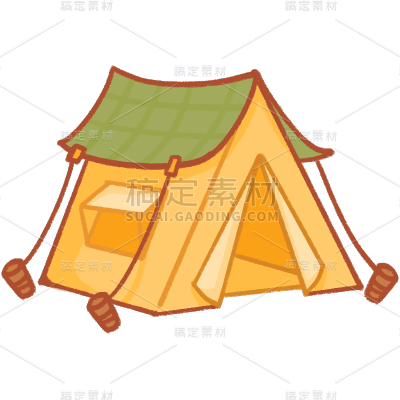 小红书旅游出行元素露营帐篷贴纸套装