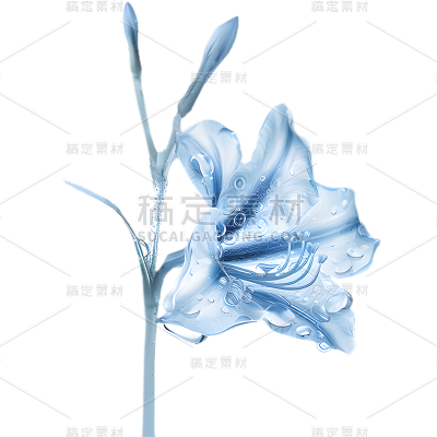 特效通用蓝色合成植物水元素素材