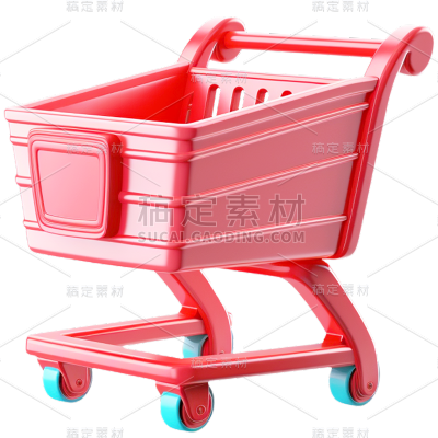 彩色购物车物品贴纸