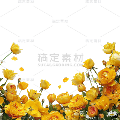植物通用实景花朵边框元素素材
