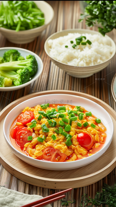 美食写实西红柿炒蛋