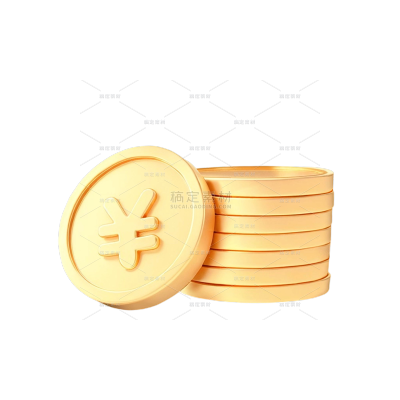 促销系列金币序列3D金属感金币堆叠元素