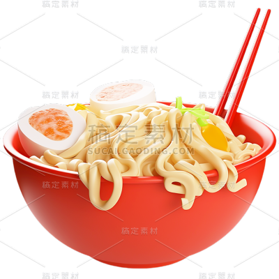 中餐饺子汤面食物贴纸