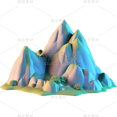 3D立体山脉贴纸