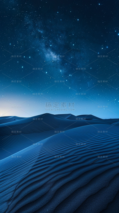通用蓝色合成沙漠星空背景素材