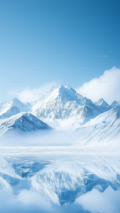 气象系列写实冰山雪地竖版