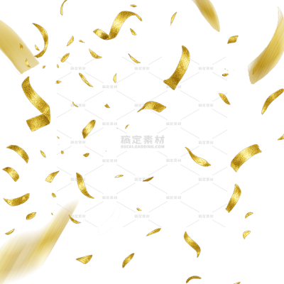 促销系列金色飘带贴纸（td）