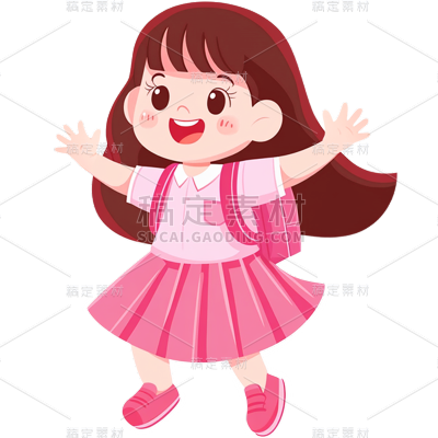 人物系列卡通小学生儿童元素贴纸