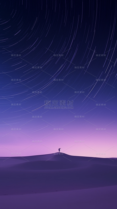 风光系列合成-长曝光星空剪影通用背景素材
