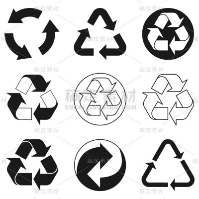 图标系列矢量回收环保包装印刷图标（td）