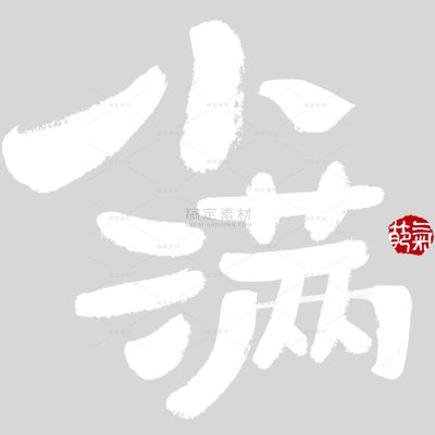 小满国风毛笔手写体印章艺术字