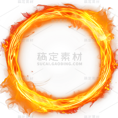 通用红色火圈燃烧的火焰圈元素贴纸