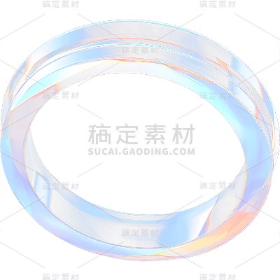 通用玻璃几何圆环装饰元素