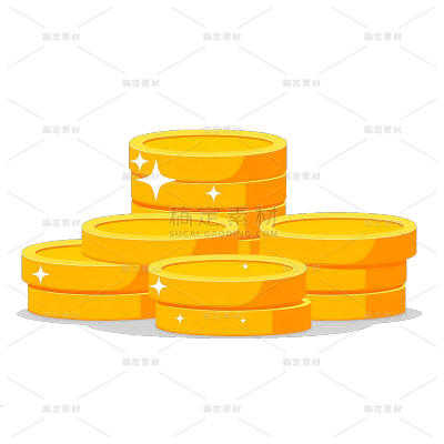 促销系列卡通堆叠金币贴纸（td）