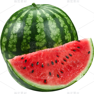 夏季果蔬通用实景整西瓜元素素材
