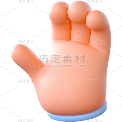 通用卡通感3D立体C4D手部手势元素素材