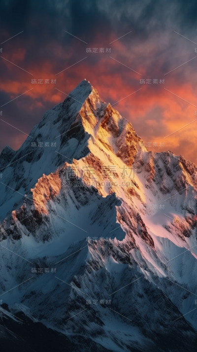 山峰雪山山脉自然风景