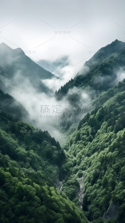 山峰山脉山林山顶自然风景