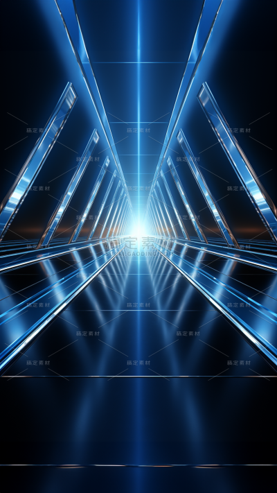 3D立体三维空间蓝色背景