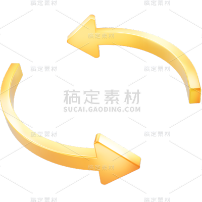 通用3D立体金属循环箭头元素