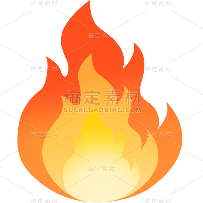常规系列红色黄色扁平火焰通用元素素材