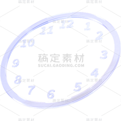 通用3D立体水晶倾斜时钟元素