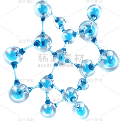 科技风通用3D生物分子元素素材
