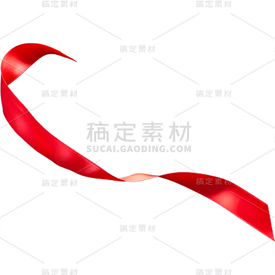 通用红色丝带彩带飘带装饰元素贴纸