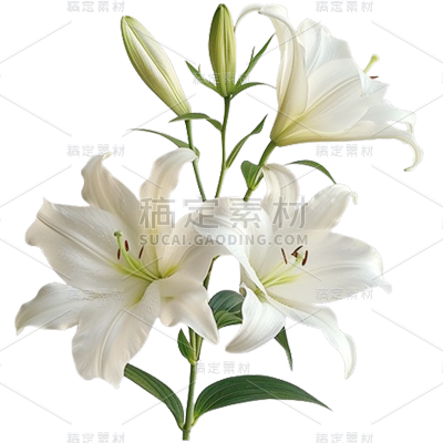 植物通用实景百合花花朵元素素材
