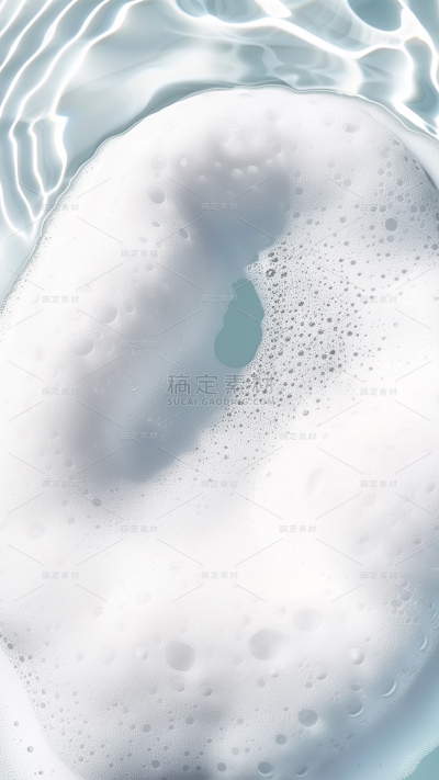 特效系列写实白色泡沫水面俯视背景展台