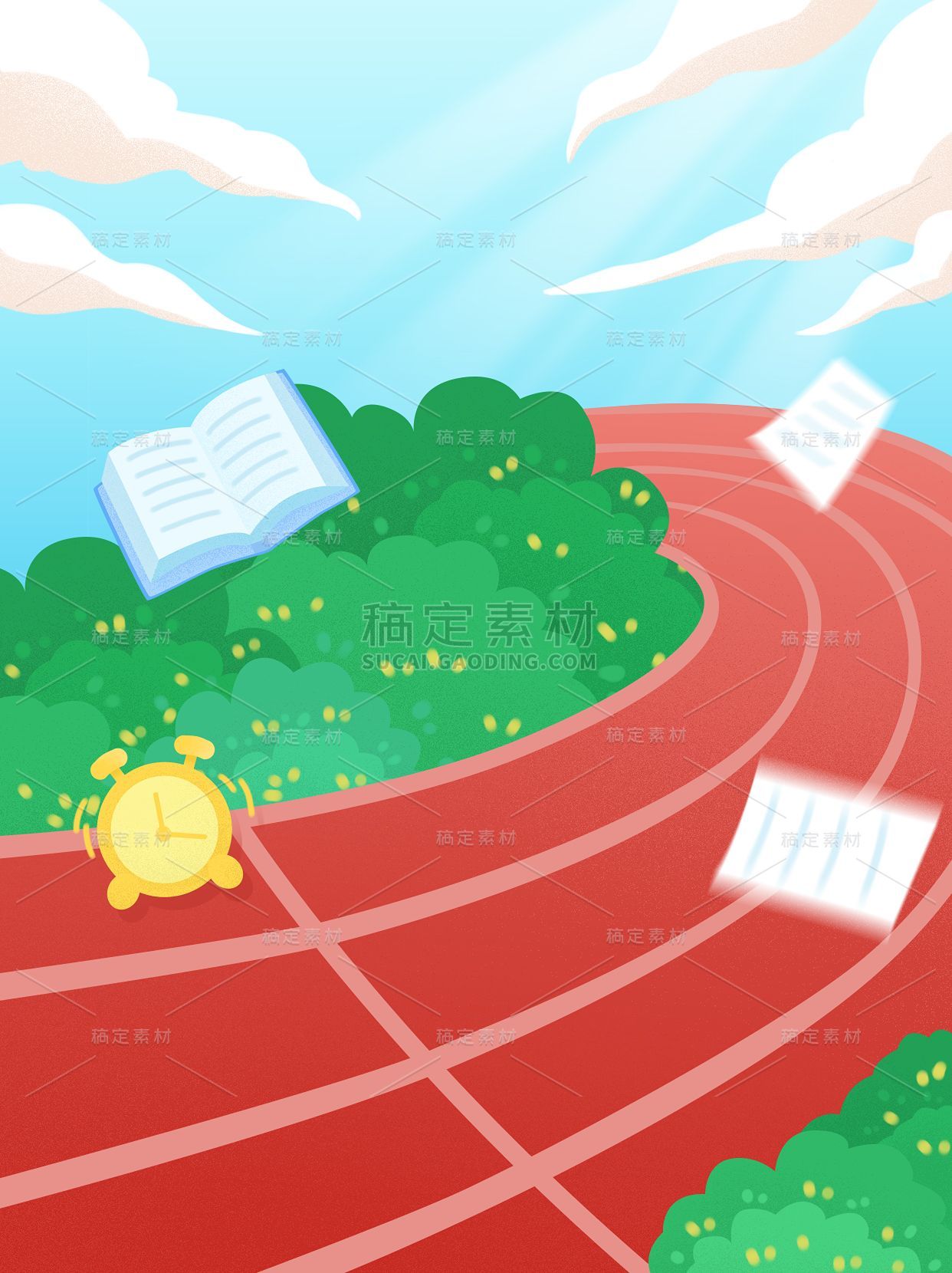 开学季通用肌理跑道场景背景图片