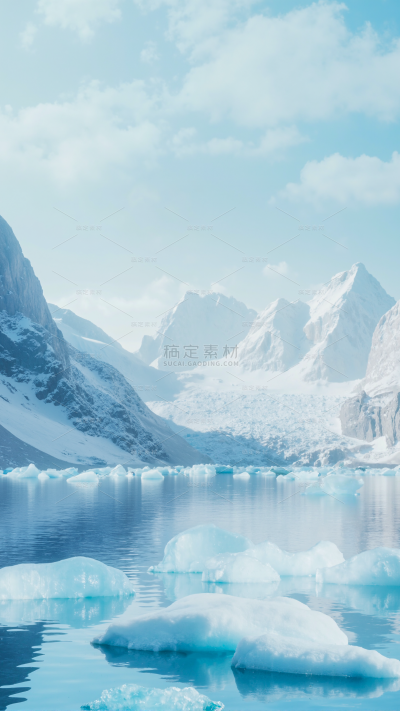 风光系列实景感冰川雪山湖泊背景
