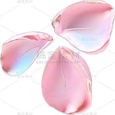 3D立体粉色花瓣贴纸