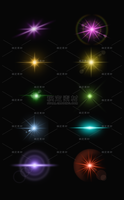 2309SC-素材组合-手绘-闪光光效装饰贴纸