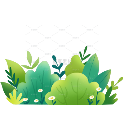 风光系列肌理感手绘绿叶草丛