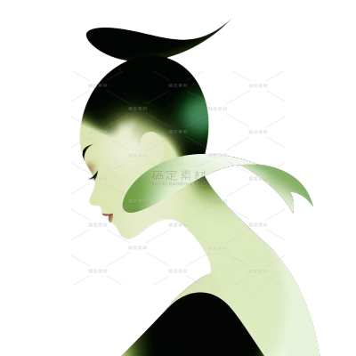 夏季节气简约光影感扁平插画人物元素
