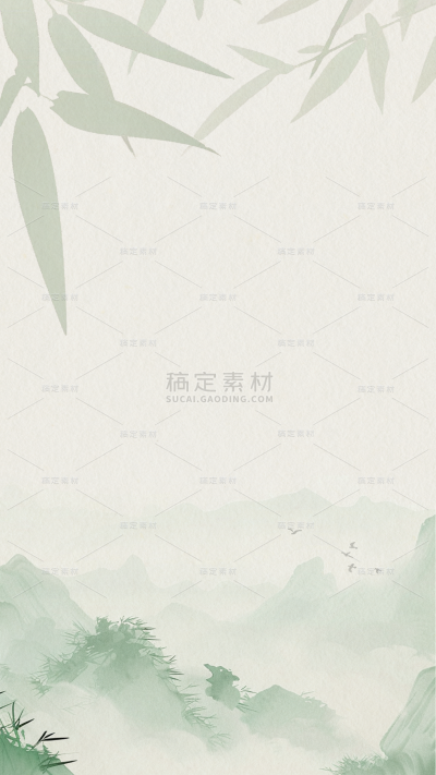 夏日中国风-竹叶宣纸国风背景图片