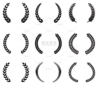 装饰系列麦穗图标元素组合（td）