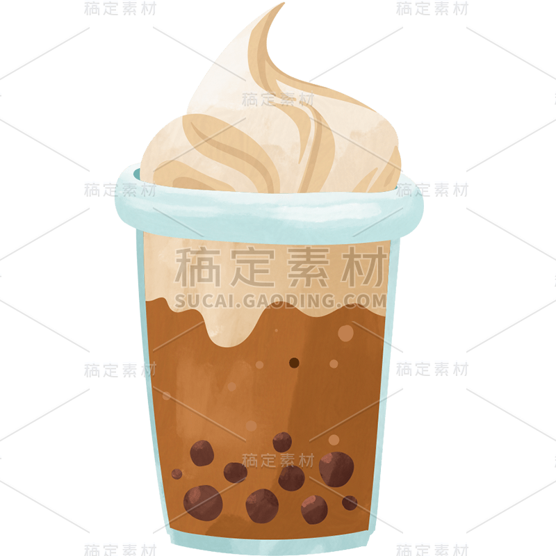 小红书通用秋日晒照手帐风珍珠奶茶咖啡饮品元素贴纸