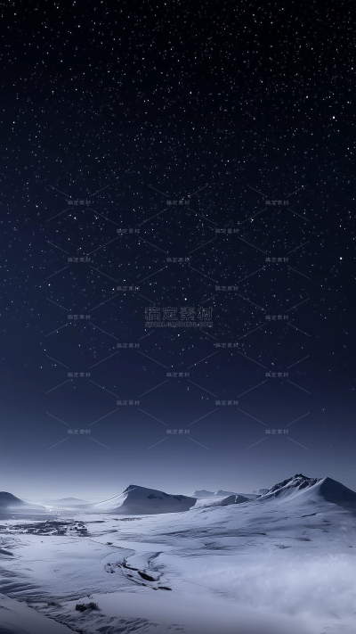 风光系列简约感夜晚繁星天空山脉背景