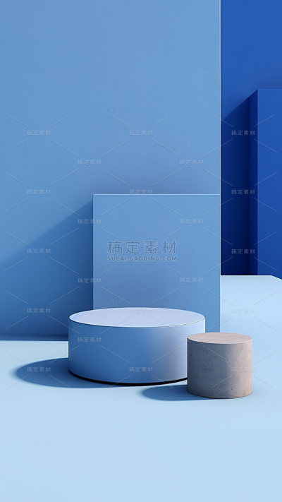 3D立体三维空间蓝色背景