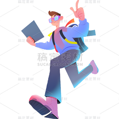 通用手绘插画求职人物职场单人人物贴纸
