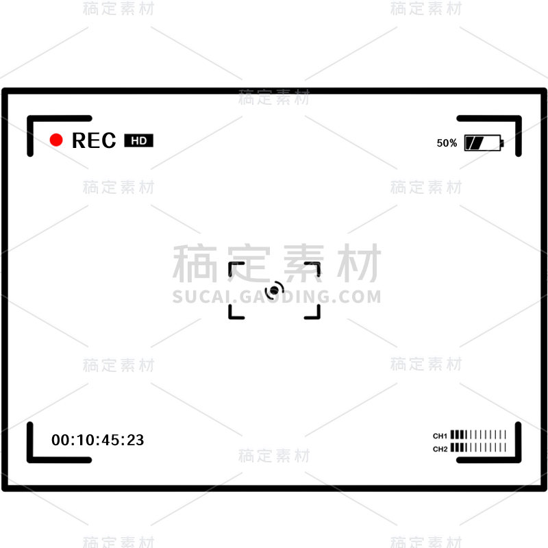 手绘-摄影机取景器-电影实景线框