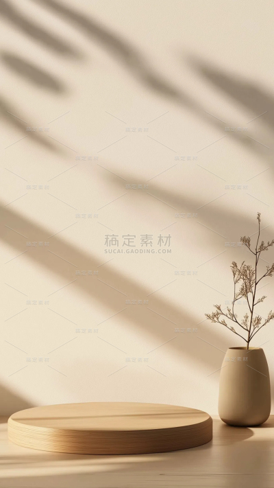家居系列-通用-写实极简光影桌面-通用图片