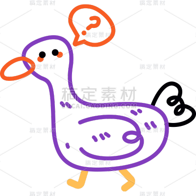 教育培训爆款可爱涂鸦鸭子动物头像贴纸AI